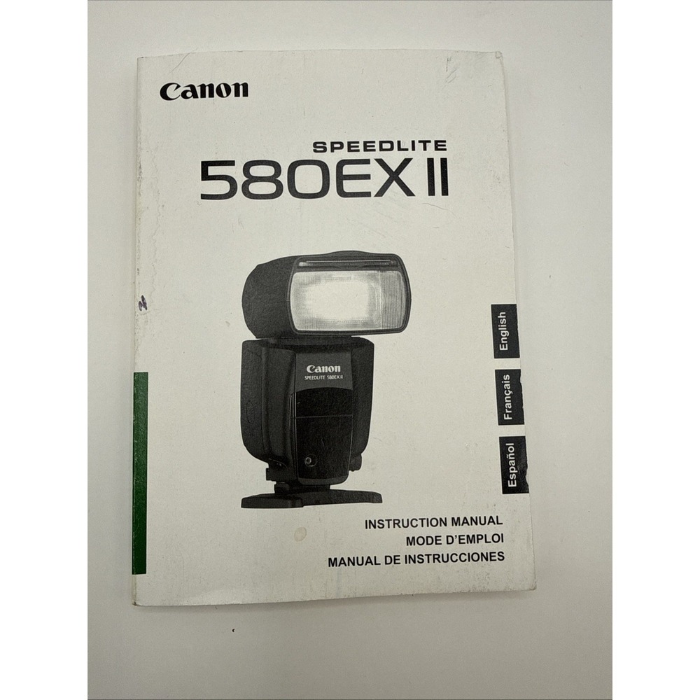 Canon 580EX II Speedlite Flash Instruction Manual / User Guide (3 Languages)